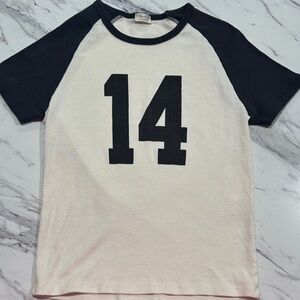 Brandy Melville Black and White Raglan Tee